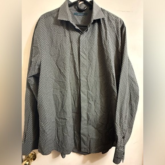 Perry Ellis Black and White Patterned Button-Up Shirt Size‎ XXL - Picture 1 of 6